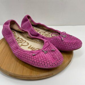 SAM EDELMAN WOMENS FELICIA PINK SLIP ON BALLET FLATS 9
